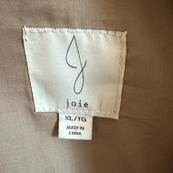 Joie Camel Tan Teddy Long Sleeve Button Front Moto Shacket Cropped - Picture 6 of 10